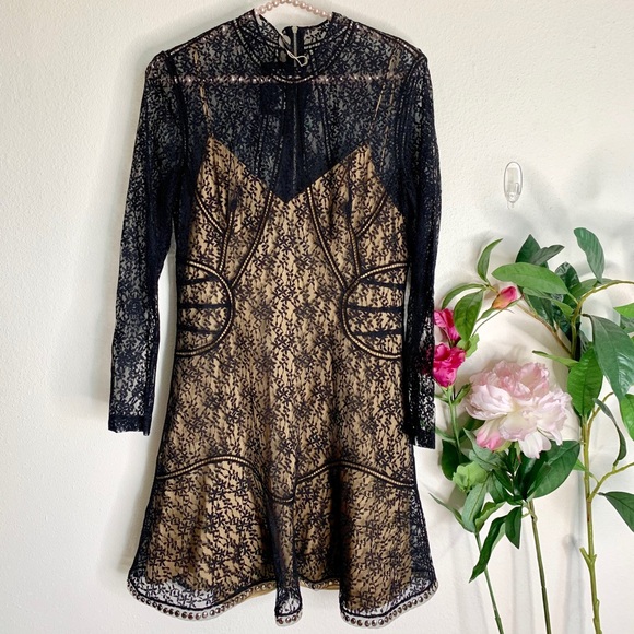 ALEXANDER WANG lace dress with nude slip. - Picture 2 of 8